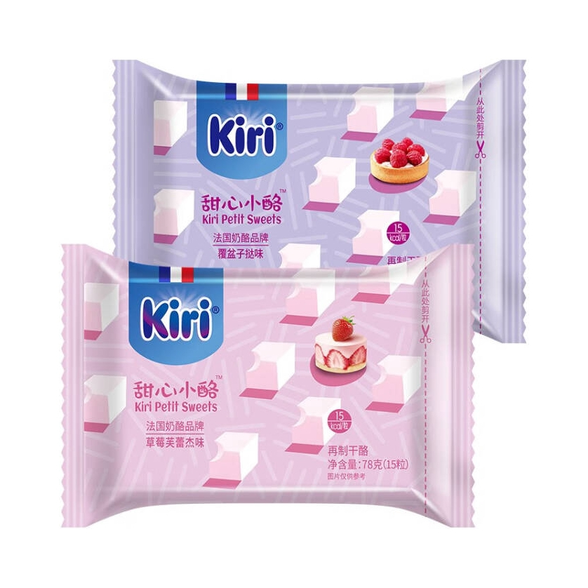 推荐商品：Kiri/凯芮 甜心小酪 再制干酪 78g/袋 2口味组合