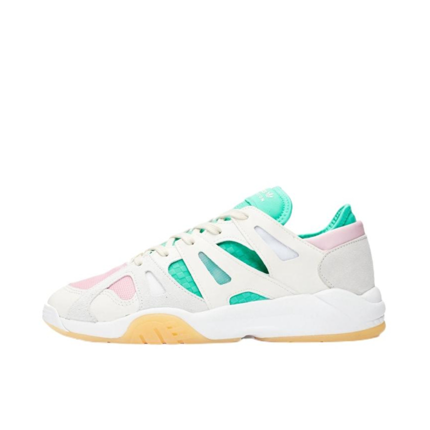 推荐商品：adidas Dimension Low 防滑耐磨 网布 轻便减震 舒适百搭 简约潮流 运动休闲鞋 Beige Green 灰白/绿粉