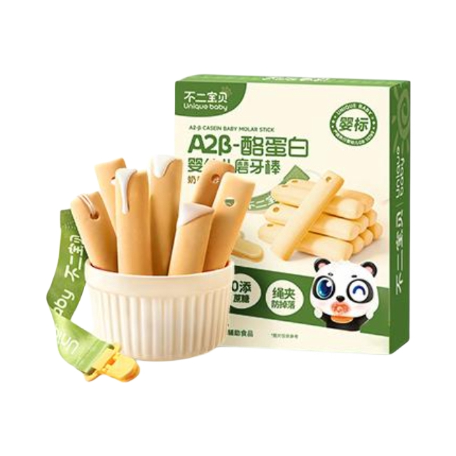 推荐商品：不二宝贝 A2β-酪蛋白婴幼儿带绳防掉高钙磨牙棒