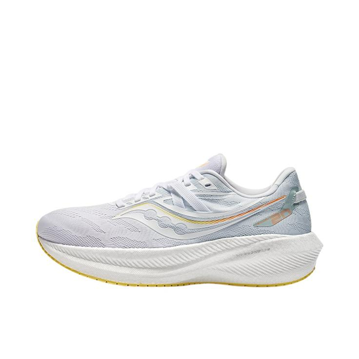 推荐商品：Saucony/索康尼 Triumph 胜利 20 减震透气 防水 防滑耐磨 跑鞋 男款/金色/白色