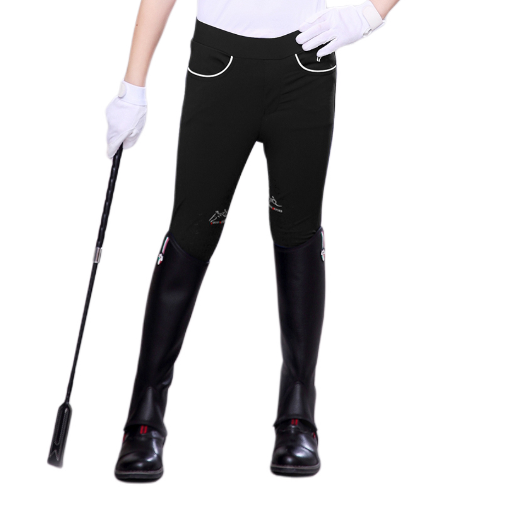 推荐商品：horseleader童装 速干透气硅胶纯色运动长裤 中大童 CKH6100 超薄款/黑 