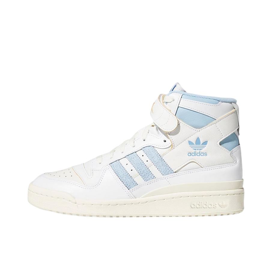 推荐商品：adidas Originals Forum Exhibit 板鞋 街头经典拼接耐磨防滑复古包裹性 米白/北卡蓝
