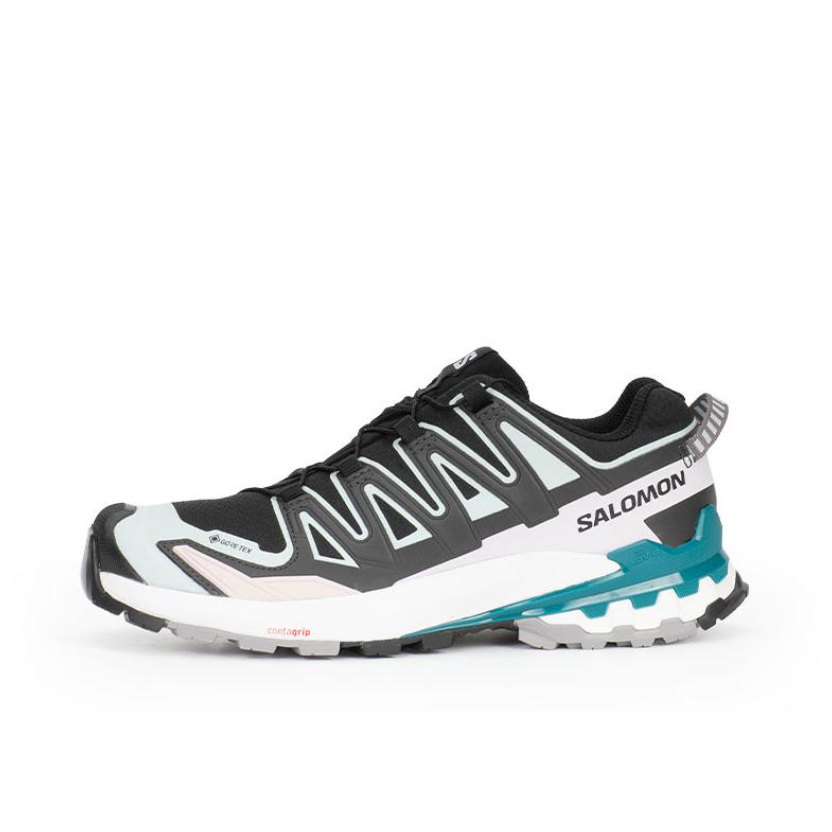 推荐商品：Salomon/萨洛蒙 XA Pro 3D V9 GTX 防滑耐磨 防水 网布 减震支撑 越野跑鞋 女款/湖蓝色/黑色