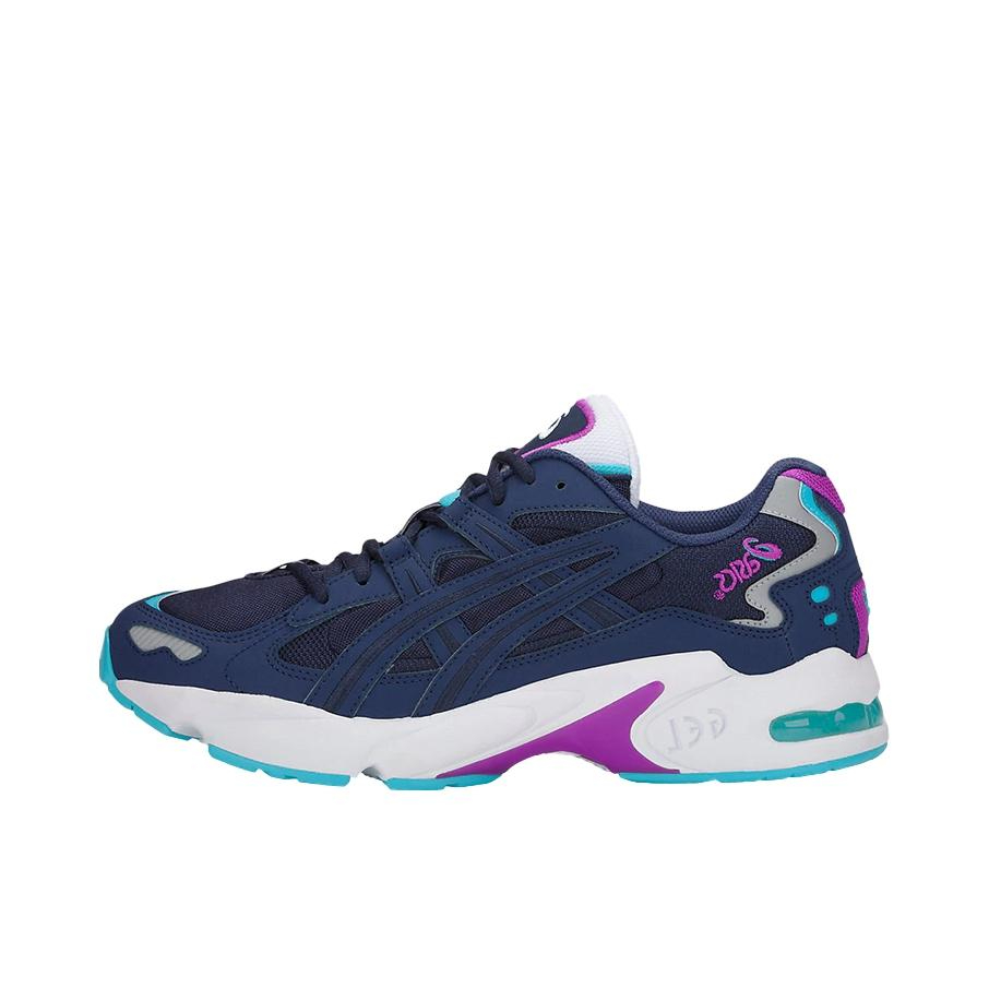 推荐商品：Asics/亚瑟士 Gel-Kayano 5 防滑耐磨 舒适透气 缓震支撑 马拉松 合成革 复古百搭 织物 跑鞋 Peacoat/Indigo Blue 墨蓝/湖蓝/紫色