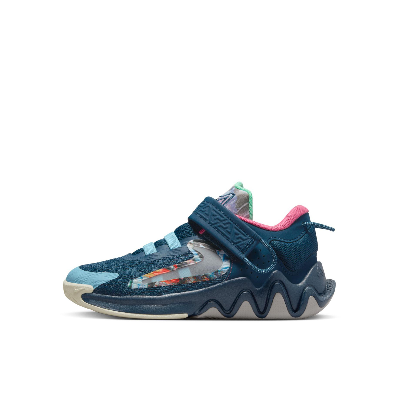 推荐商品：Nike  Giannis Immortality 2  耐磨 魔术贴 易穿脱 实战 运动 鞋 儿童  篮球鞋 小童/深蓝色