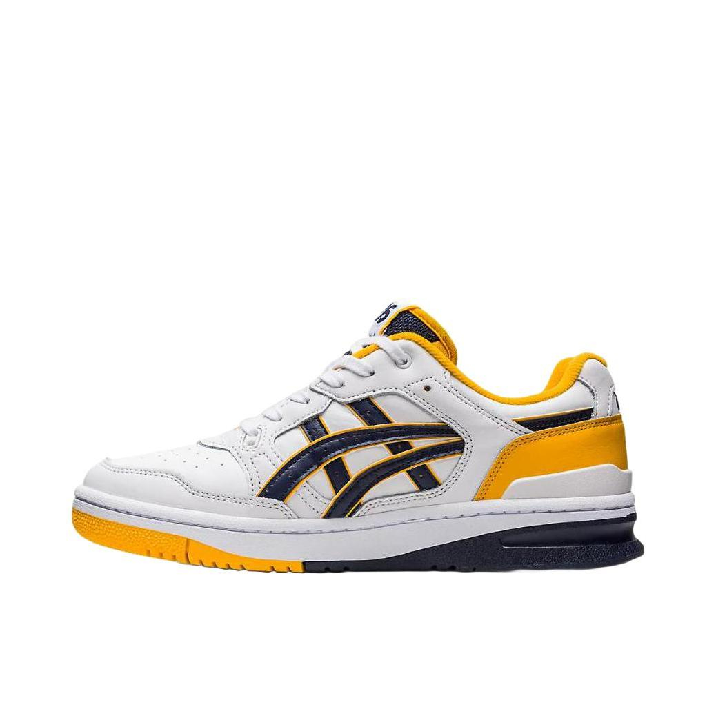 推荐商品：Asics/亚瑟士 EX89 减震防滑 舒适耐磨 透气 圆头 休闲运动 时尚 防水 简约复古 合成革 板鞋 白色/黑色/黄色