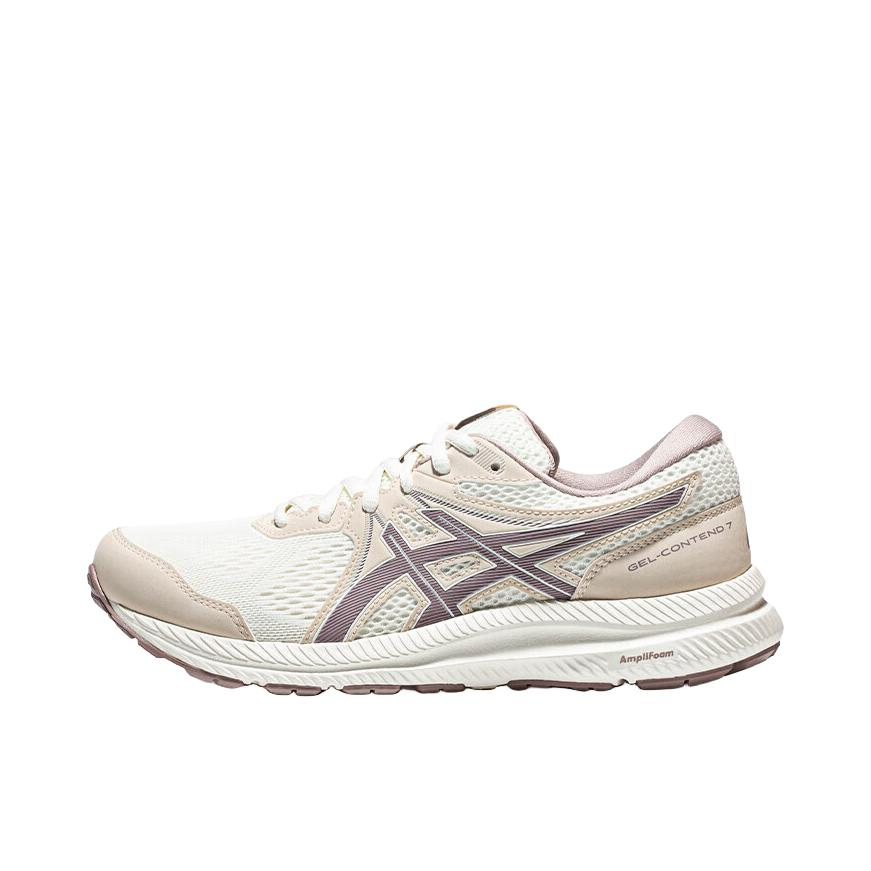 推荐商品：Asics/亚瑟士 Gel-Contend 7 跑鞋 缓震回弹入门级短跑运动平跟轻便 白色/米色