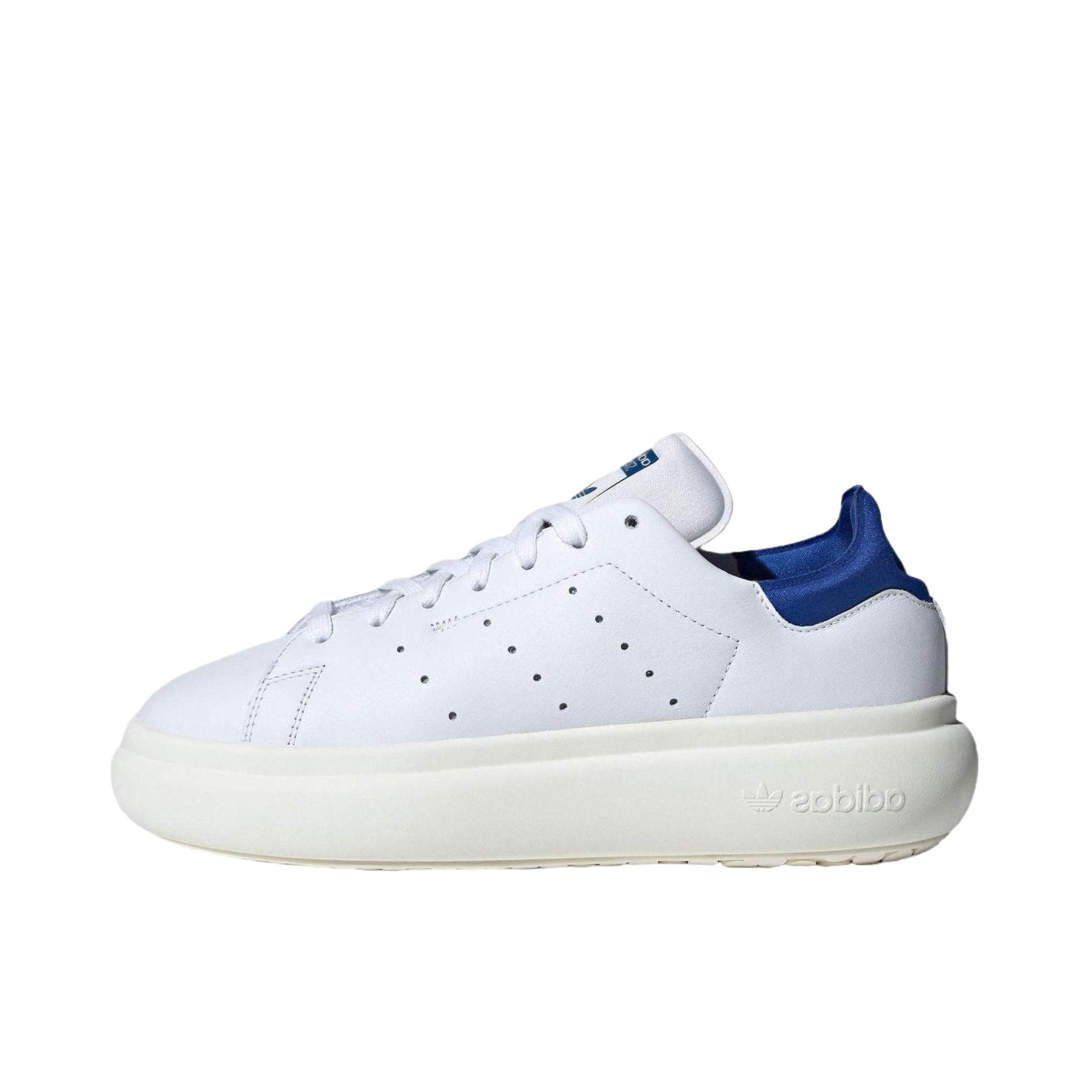 推荐商品：adidas Originals Stan Smith PF 面包鞋 板鞋 厚底增高防滑耐磨舒适轻便百搭简约潮流 女款/白色/蓝色