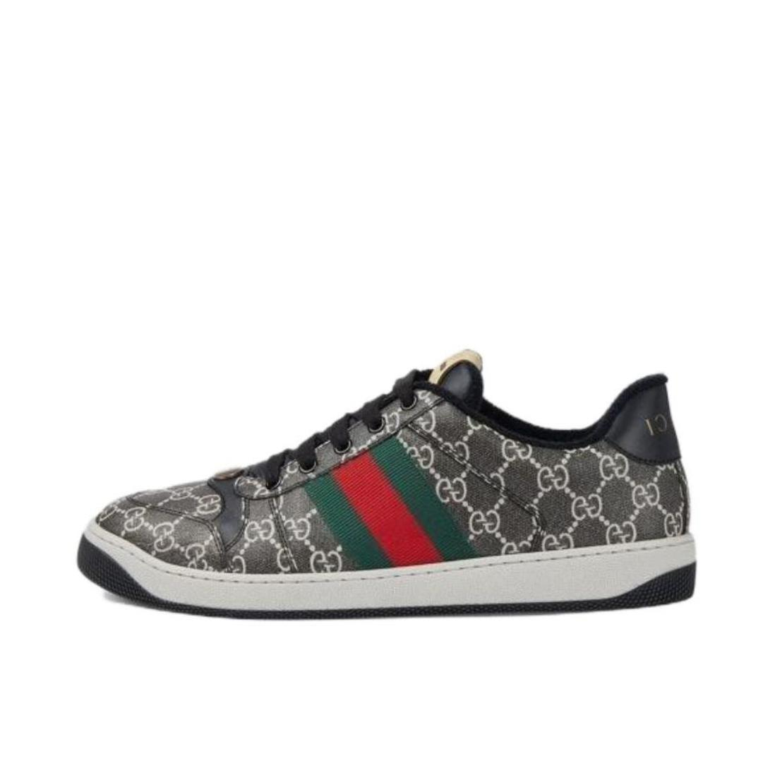推荐商品：Gucci Screener 板鞋 脏脏鞋 经典复古减震帆布轻便 黑色/灰色
