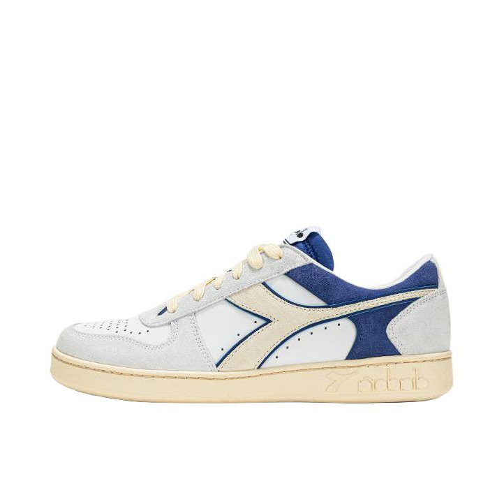 推荐商品：Diadora Mi Basket 防滑耐磨 舒适百搭 轻便透气 复古做旧 运动 休闲鞋 米色/蓝色