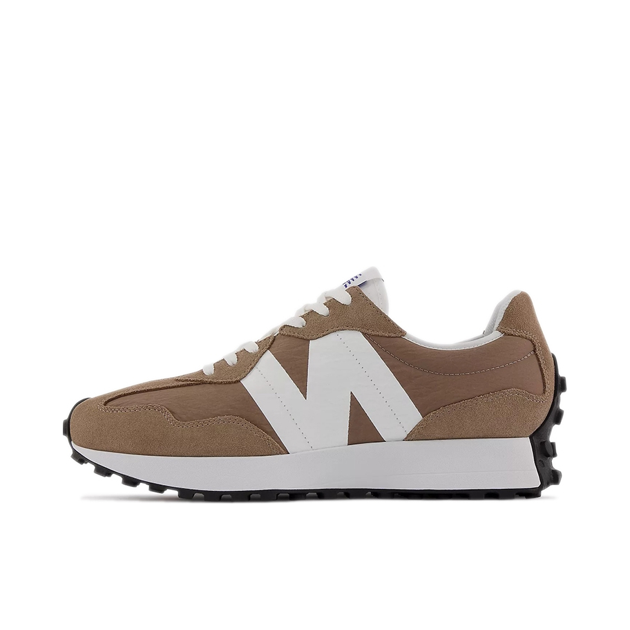 推荐商品：【IU同款】 New Balance 327 跑鞋 舒适复古防滑耐磨休闲透气减震拼接运动防水织物慢跑圆头 棕色/白色