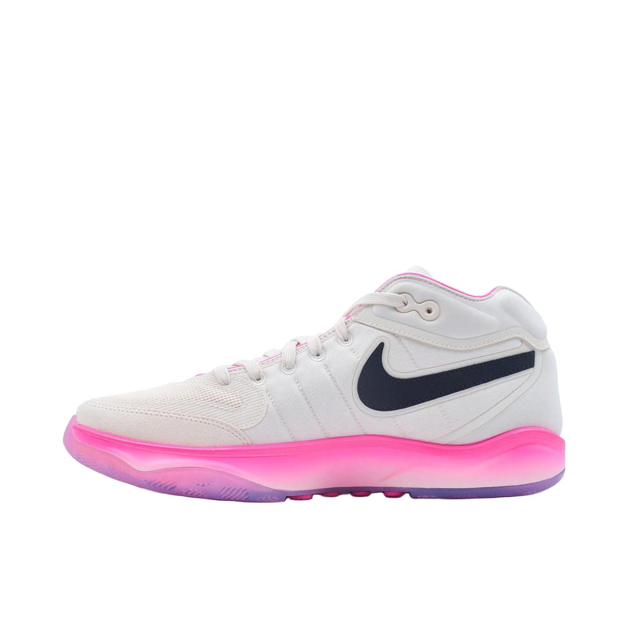 推荐商品：Nike Air Zoom G.T. Hustle 2 篮球鞋 缓震抗扭圆头透气防滑 白色/粉色  