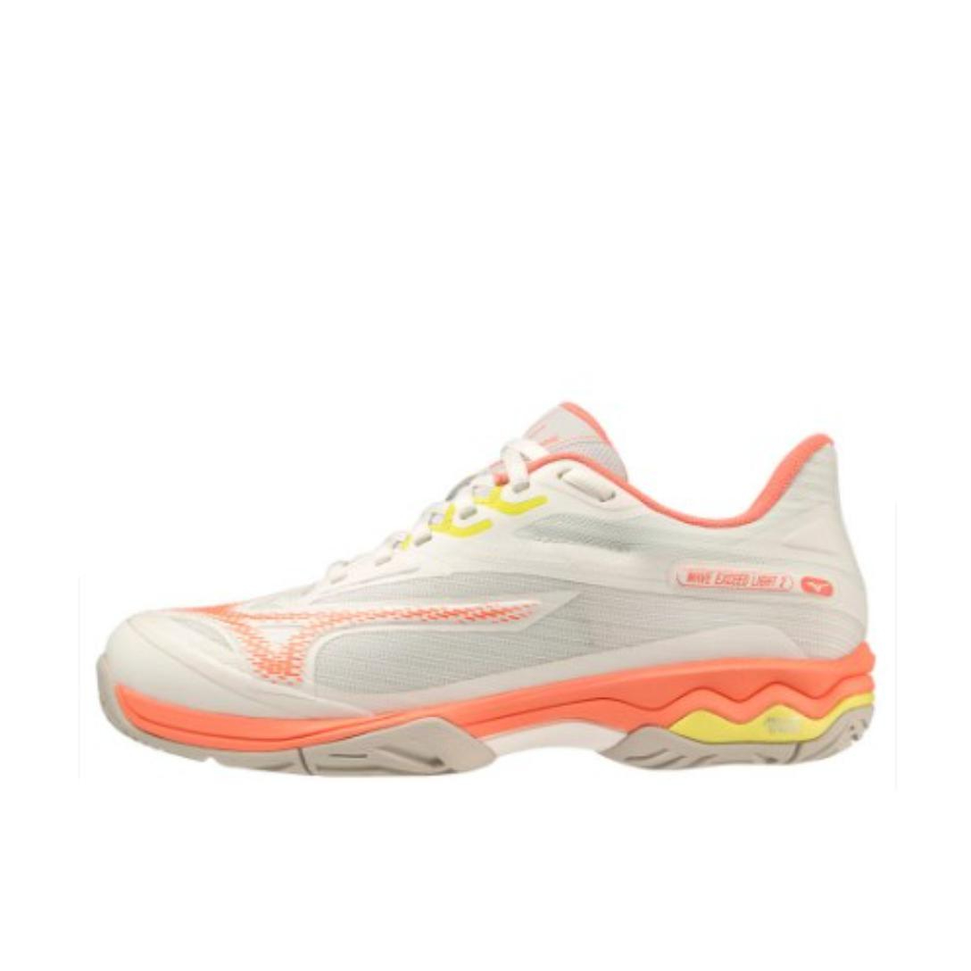 推荐商品：Mizuno/美津浓 Wave Exceed Light 2 系带 防滑耐磨 减震轻便 舒适百搭 跑鞋 男款/白色/橙色