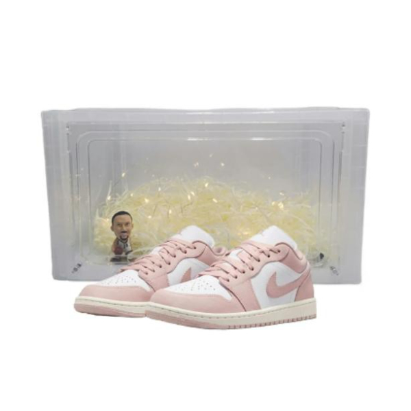 Air Jordan 1 板鞋 运动休闲鞋 复古潮流支撑合成革 礼盒款/大童/粉色/白色