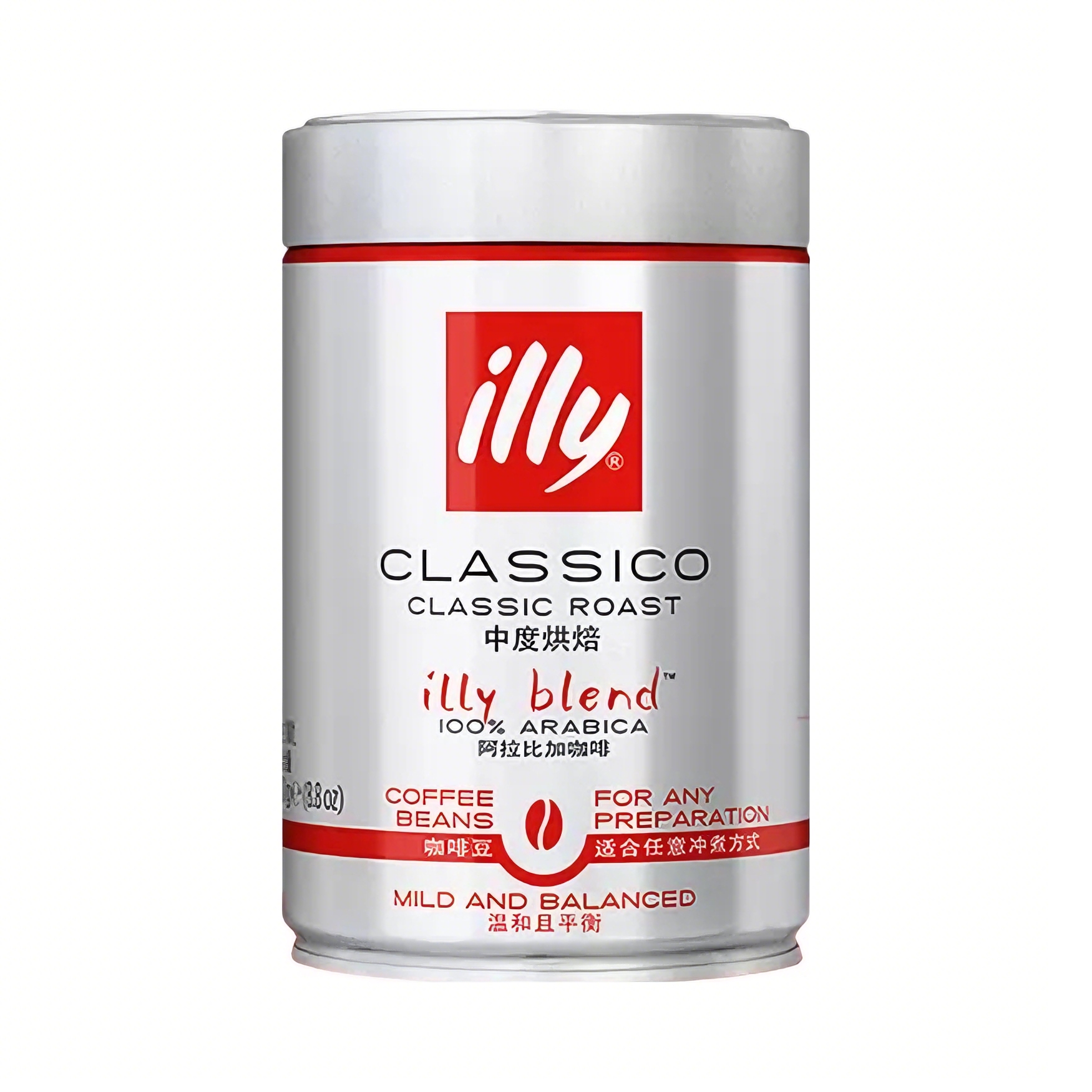 推荐商品：illy 咖啡豆 250g 罐装 意式手冲进口拼配现磨 阿拉比加/中度烘焙