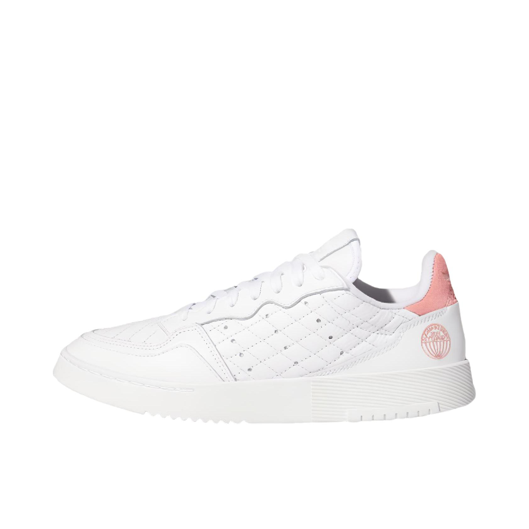 推荐商品：adidas originals Super court 板鞋 防滑耐磨轻便透气减震时尚经典复古 White/Pink 白粉