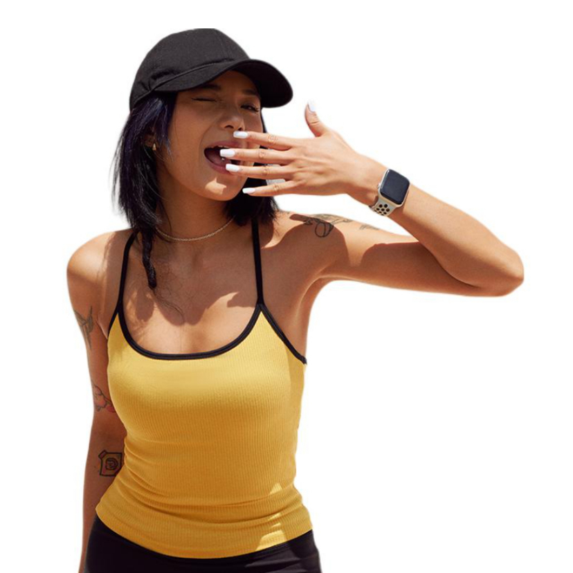 推荐商品：AlphaGym 美背法式外穿内搭带胸垫吊带 女装 VE083 姜黄