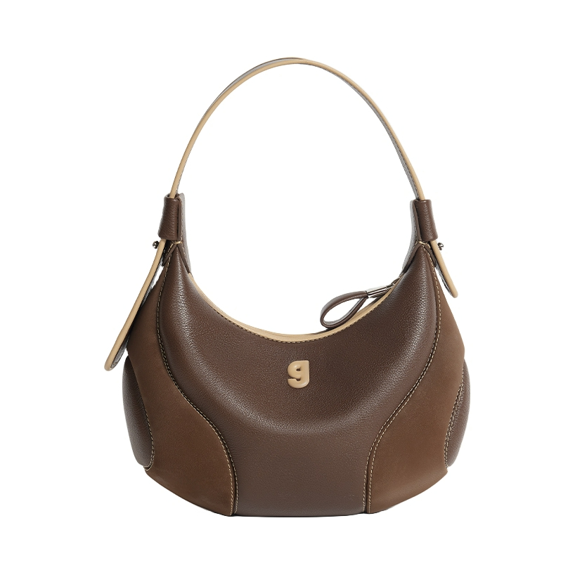 推荐商品：古良吉吉 小号 经典质感拉链开合腋下斜挎月牙包手提包