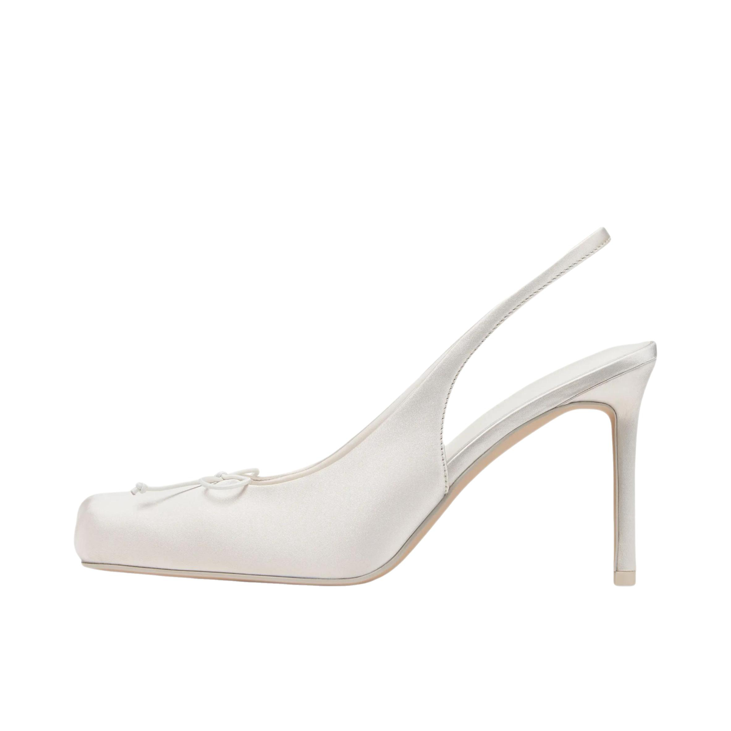 推荐商品：CHARLES&KEITH 高跟鞋 蝴蝶结方头优雅气质 CK1-60580348 粉白色