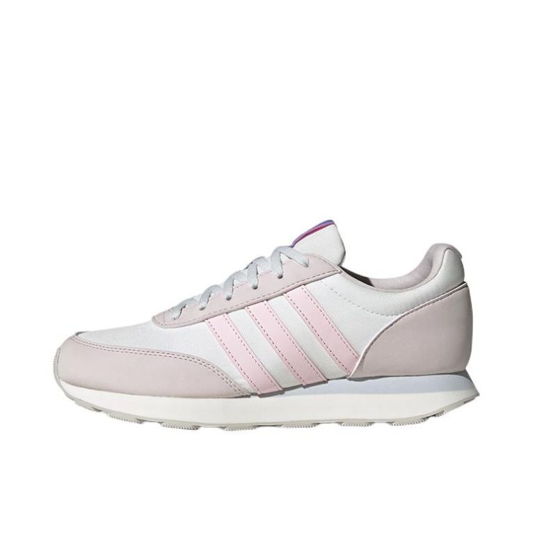 推荐商品：adidas Run 60s 3.0 运动休闲鞋 防滑耐磨缓震回弹网面透气织物 女款/粉色/白色