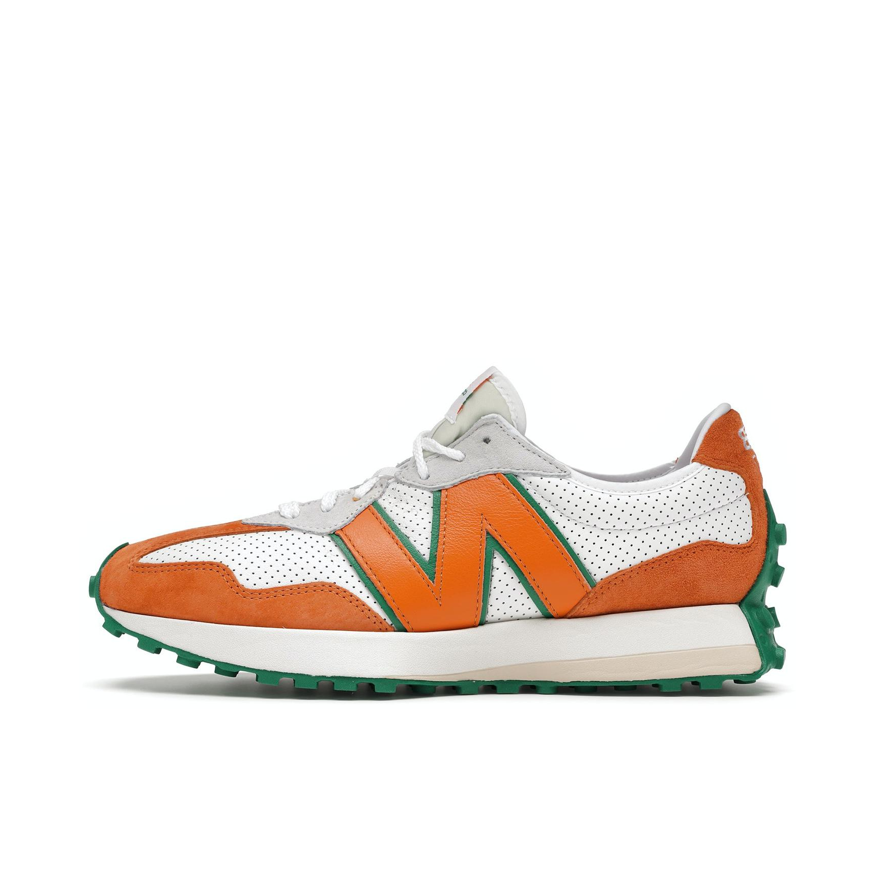 推荐商品：【IU同款】 New Balance 327 跑鞋 舒适复古防滑耐磨休闲透气减震拼接运动防水织物慢跑圆头 Casablanca联名/橙白