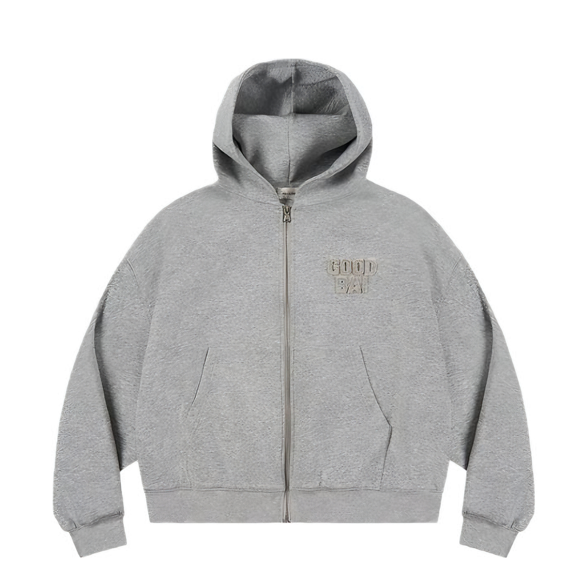 推荐商品：GOOD BAI 粗体logo贴布绣连帽拉链卫衣 G24AWUJA0021 浅灰