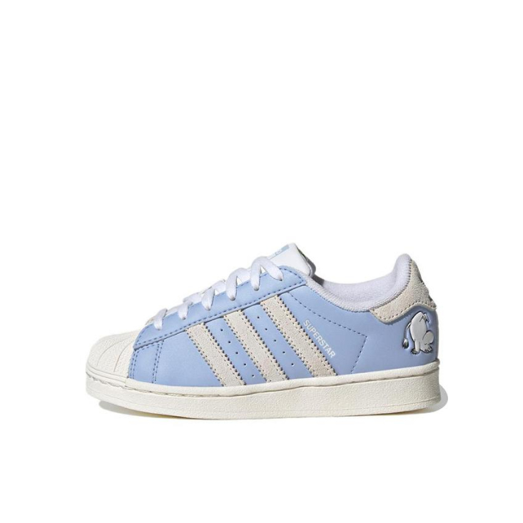 推荐商品：adidas Originals Superstar 360 一脚蹬 软底 贝壳头 板鞋儿童 Moomin联名/小童/天蓝/亮白/米白