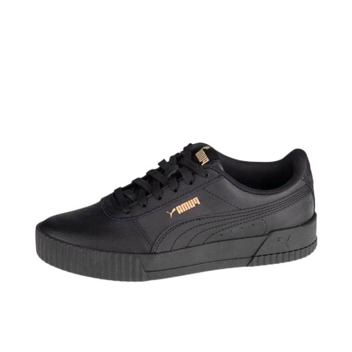 推荐商品：Puma/彪马 Carina Meta20 板鞋 复古厚底 女款/纯黑色/金色