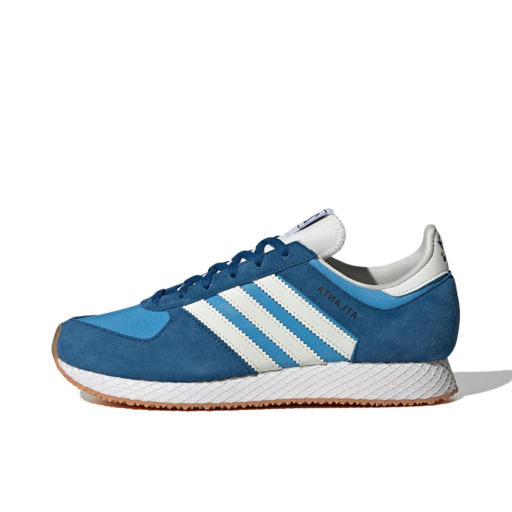 推荐商品：adidas Atlanta Runner 复古 绒革面 减震耐磨 轻便舒适 低帮 跑鞋 蓝色/白色
