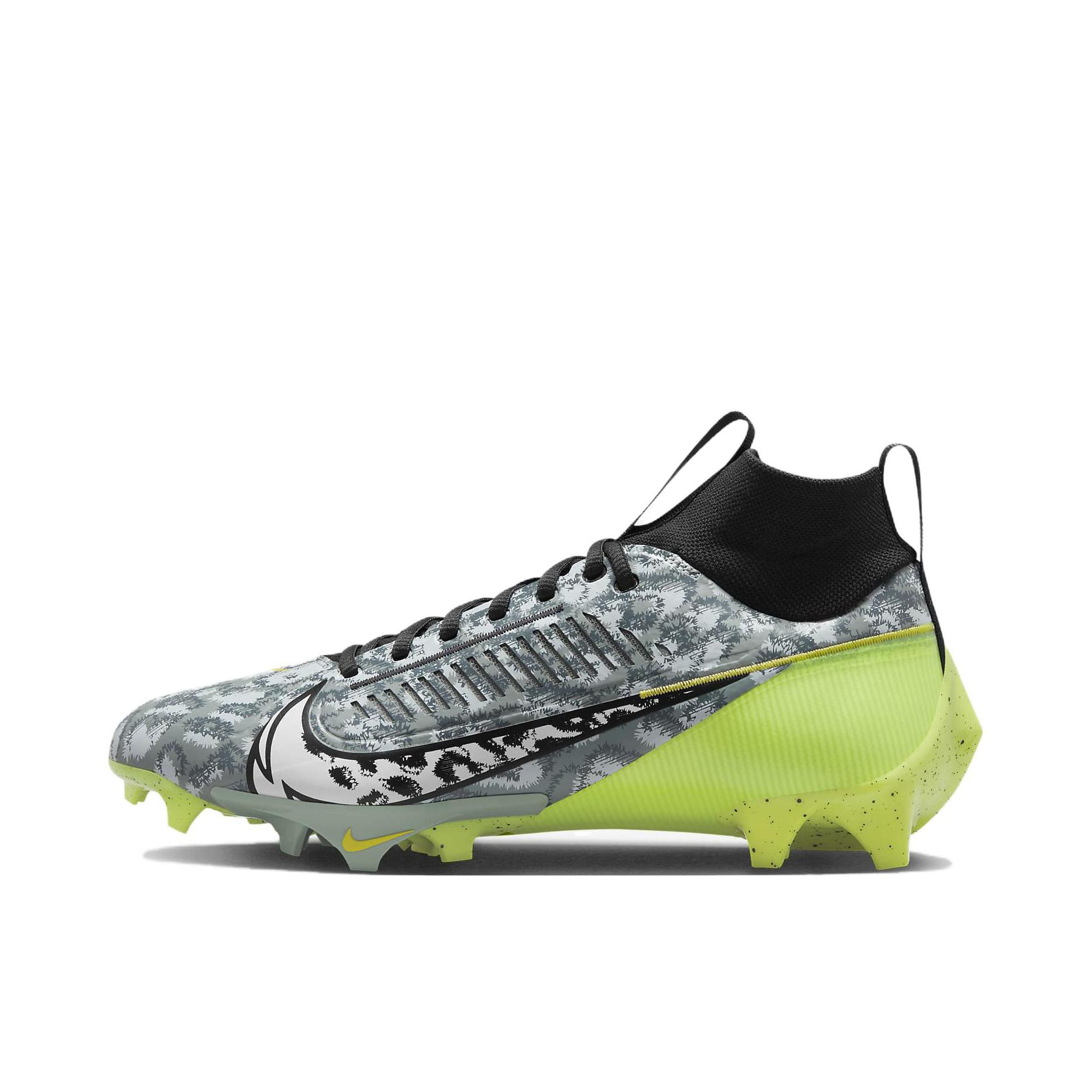 推荐商品：Nike Vapor Edge Pro 360 2 防滑耐磨 稳定支撑 减震透气 人造草坪 长钉 超纤 复合材质 包裹性 橄榄球鞋 灰色/绿色