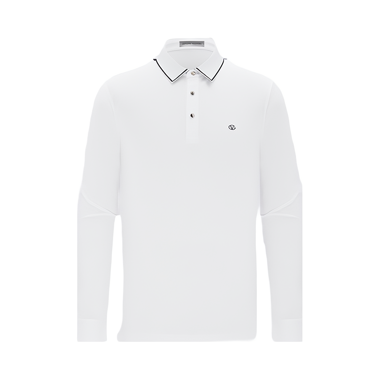 推荐商品：卓凡尼华伦天奴 速干透气桑蚕丝商务长袖Polo衫 M0323004 钛白