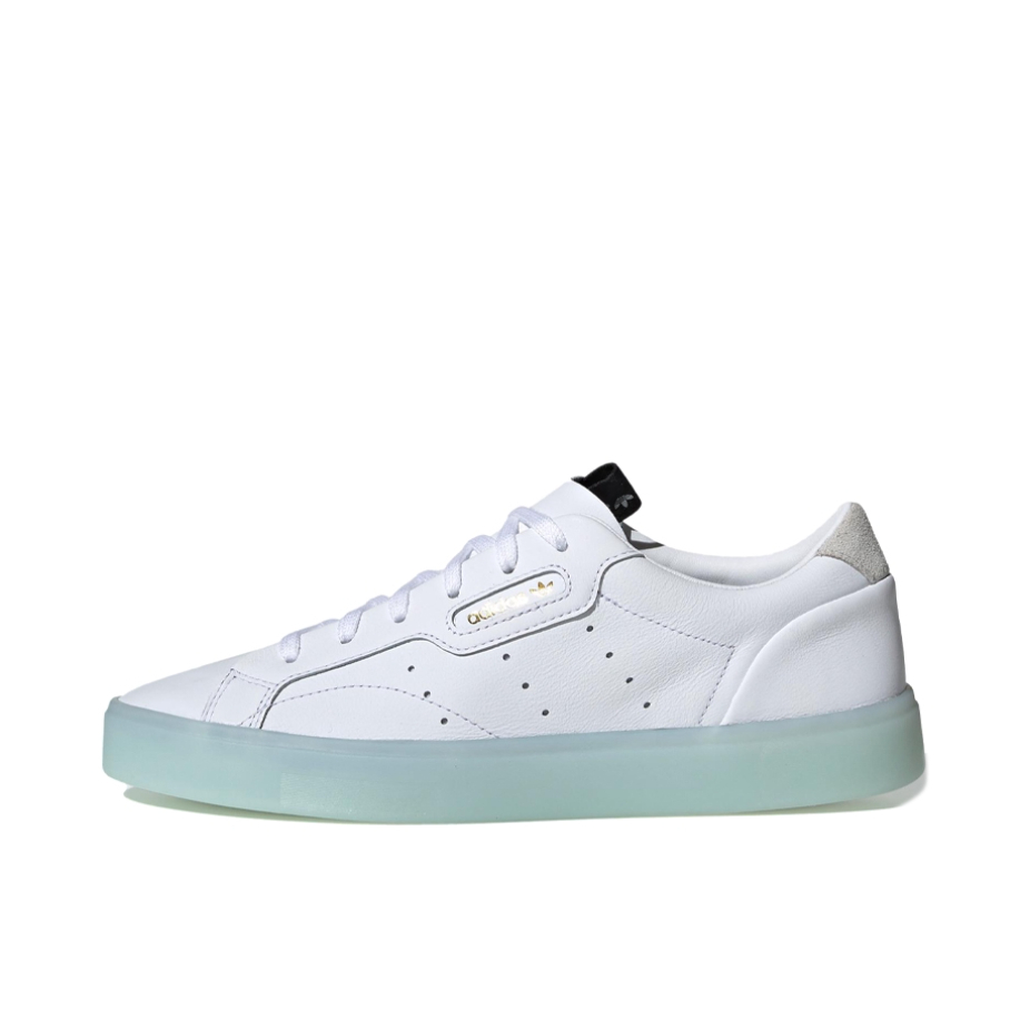 推荐商品：adidas Sleek 板鞋 时尚经典复古舒适百搭防滑耐磨轻便透气耐用包裹性 Cloud White/Ice Mint 白绿