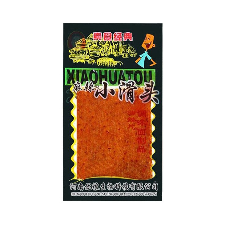推荐商品：小滑头 香辣片 辣条 袋装 8090怀旧零食儿时校园小卖部麻辣老式解馋 18g