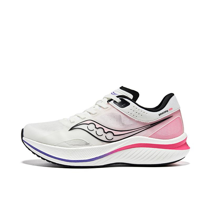 推荐商品：Saucony/索康尼 Slay 全速 回弹透气 减震 防滑耐磨 全掌 碳板 马拉松 跑鞋 白色/粉色