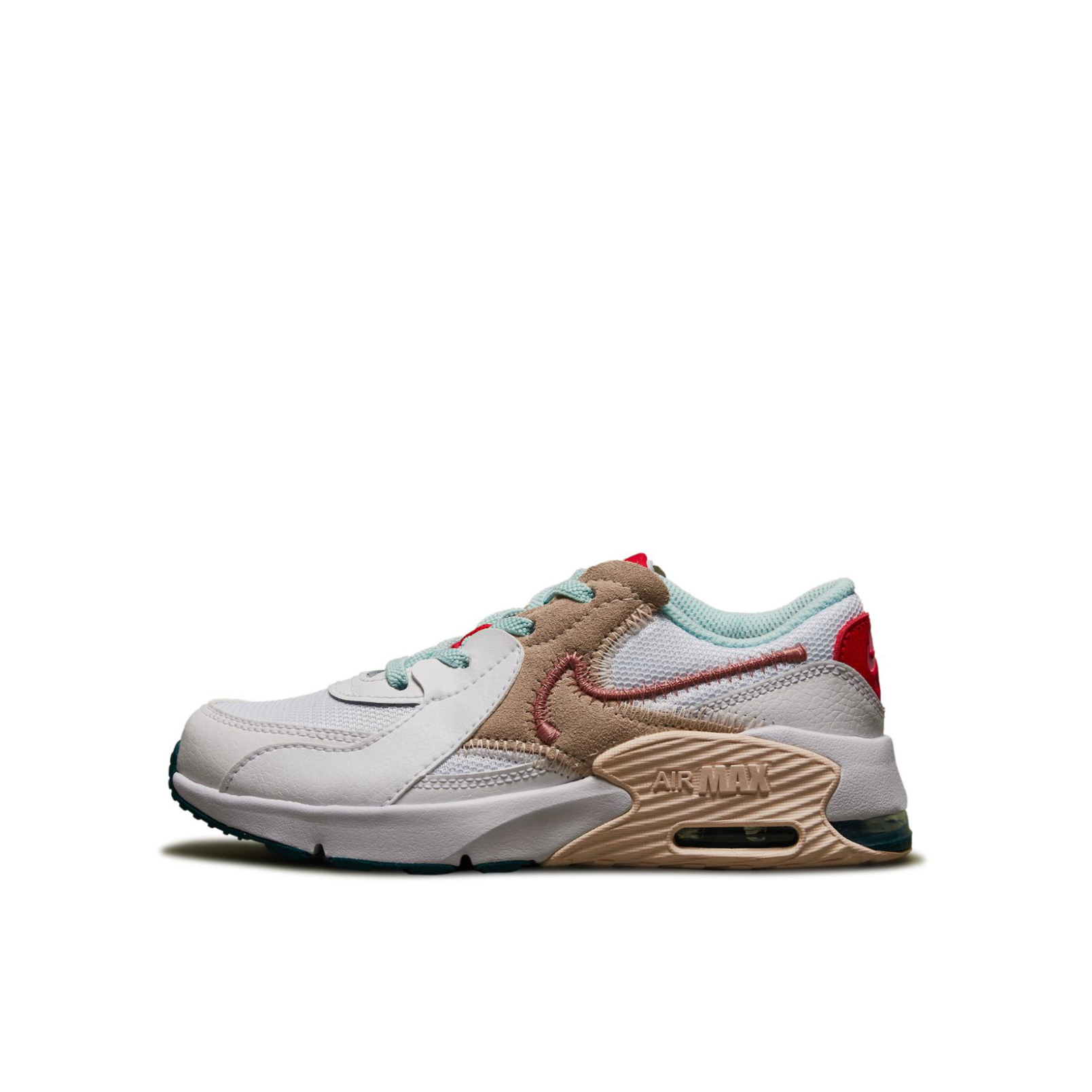 推荐商品：Nike Air Max Excee 网面透气 休闲舒适 缓震 防滑耐磨 运动鞋儿童 小童/白色/星辰红/棕色