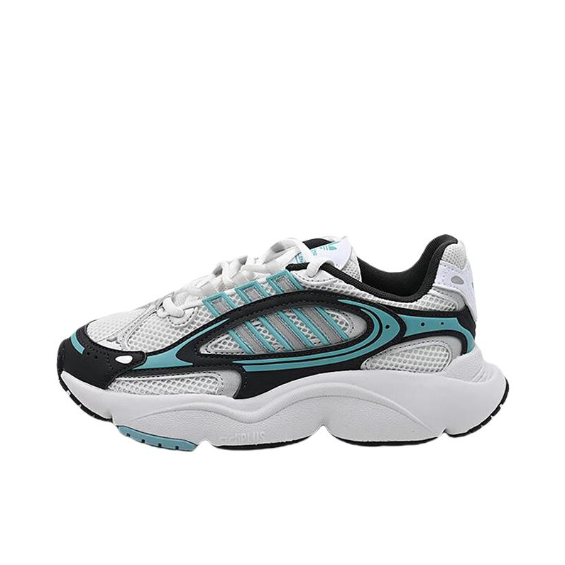 推荐商品：adidas Originals Ozmillen 舒适缓震 网面 防滑耐磨 复古 运动休闲鞋 老爹鞋 大童/白色/青色