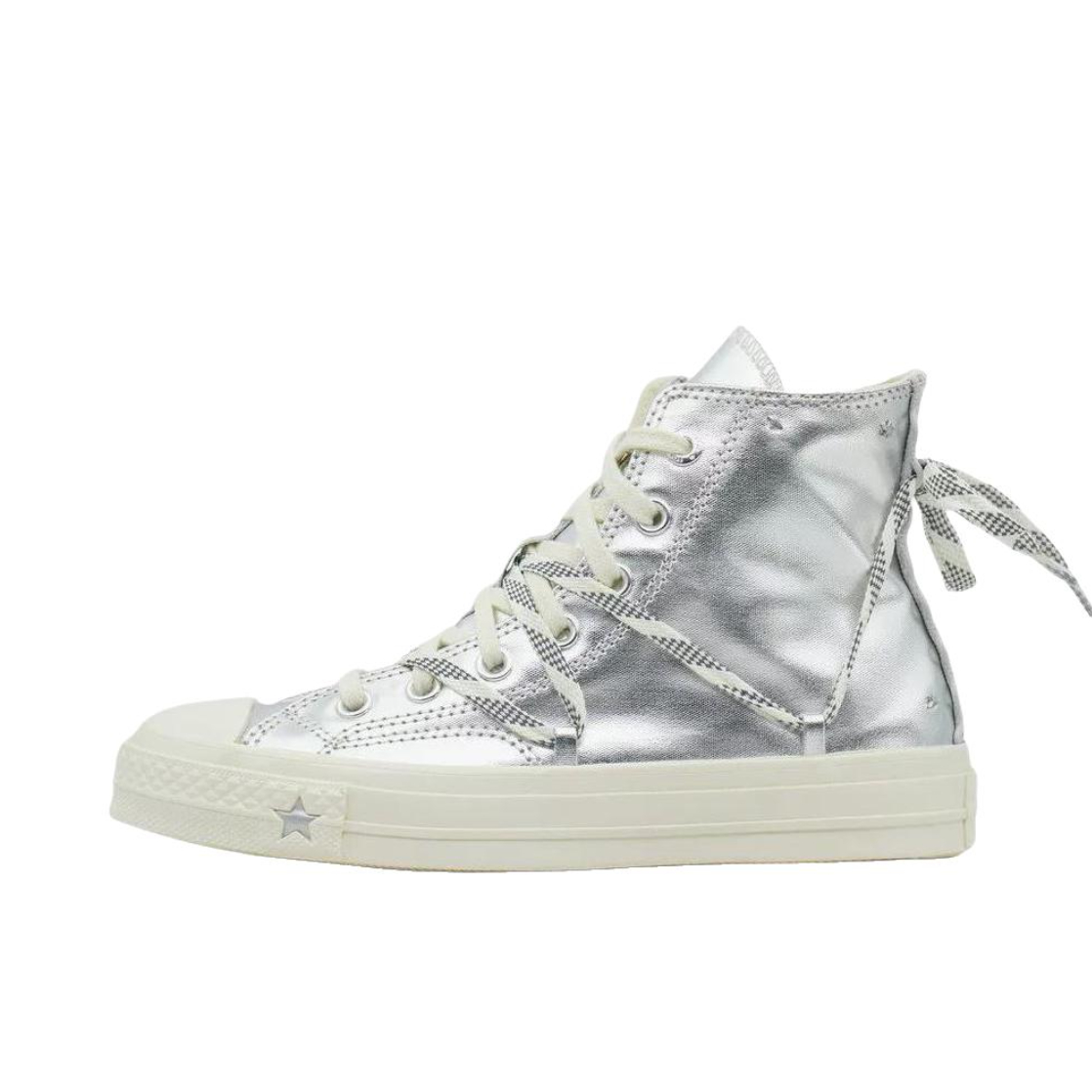 推荐商品：Converse/匡威 CHUCK 70 X 帆布鞋 舒适防滑百搭 高帮/女款/银色