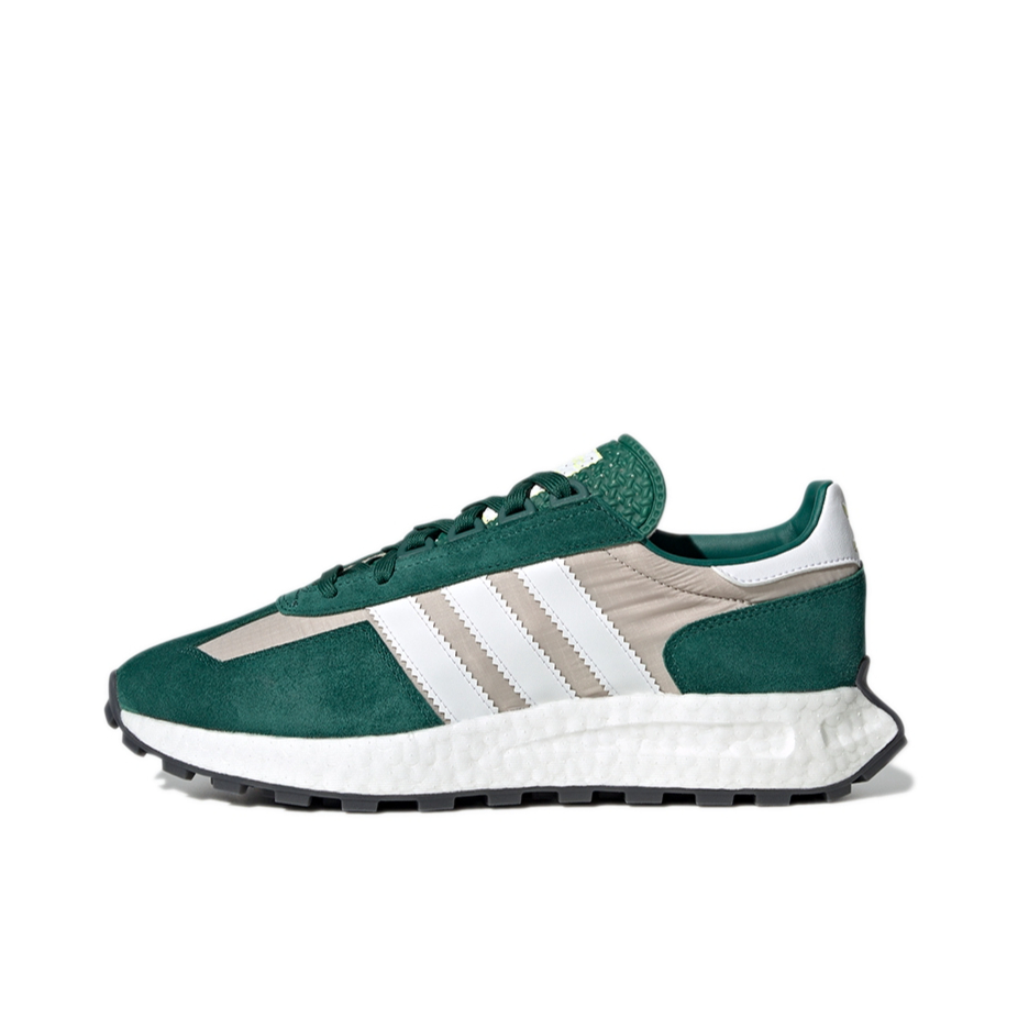 推荐商品：adidas Originals RETROPY E5 跑鞋 缓震透气复古 绿色/卡其