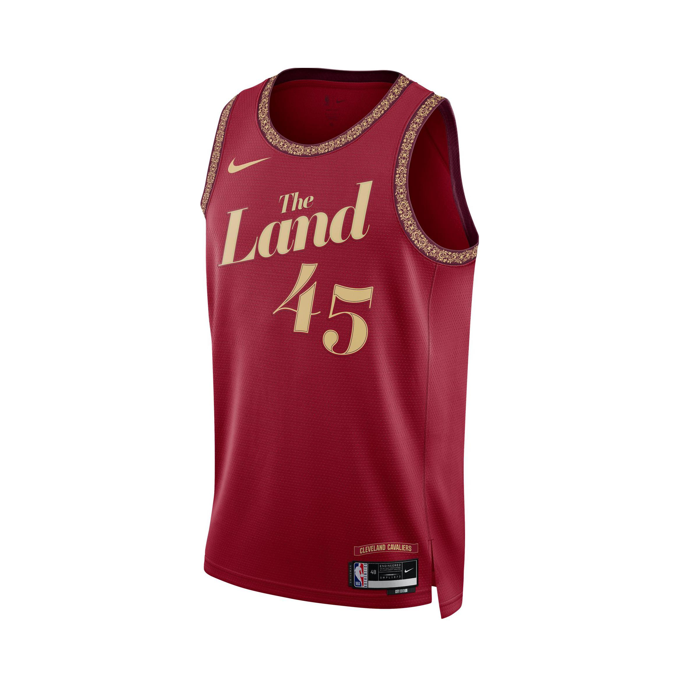 Nike NBA米切尔 爵士队城市版复古排汗吸湿圆领 45号球衣SW球迷版