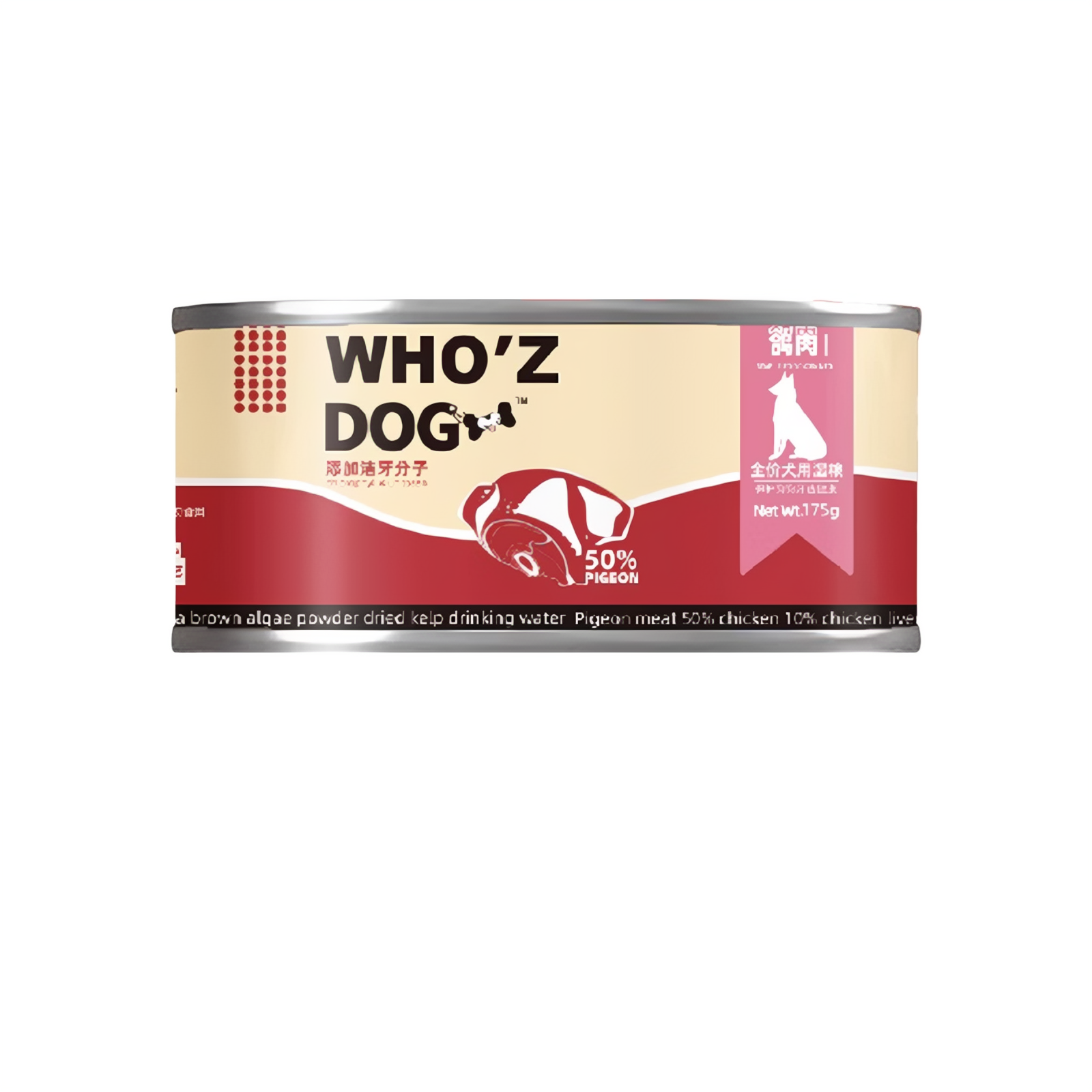 推荐商品：WHO'Z DOG/谁的狗 鸽子味狗狗全价主食罐头湿粮拌饭洁牙护齿