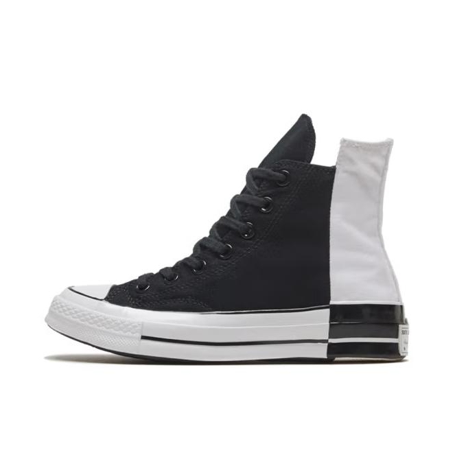 推荐商品：Converse/匡威 1970s 帆布鞋 圆头防滑经典复古轻便时尚拼接百搭 高帮/错位拼接/黑色/白色