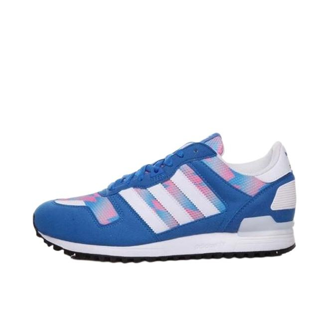 推荐商品：adidas Originals ZX 700 百搭复古 防滑耐磨 舒适轻便 减震透气 低帮 运动休闲鞋 Blue/Pink/White 海军蓝/白/粉