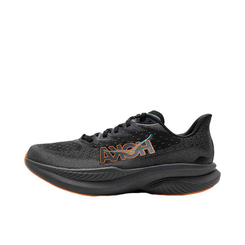 推荐商品：HOKA ONE ONE  MACH 6  舒适百搭 防滑耐磨 透气轻便 织物  跑鞋  黑色/柑橘色 