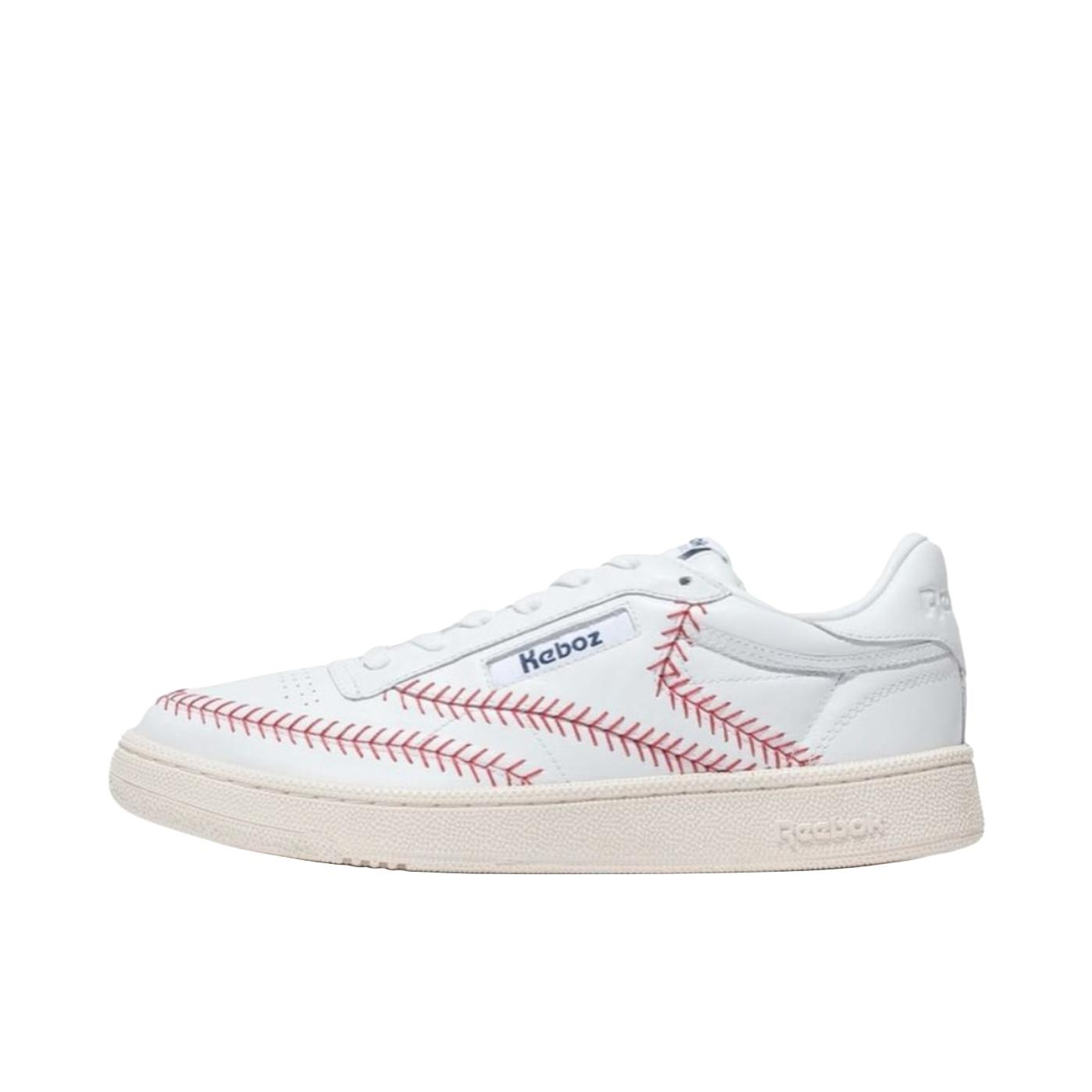 推荐商品：Reebok/锐步 Club C 85 Vintage 百搭时尚 耐磨 防滑 包裹性 板鞋 atmos x KEBOZ三方联名/红色/白色
