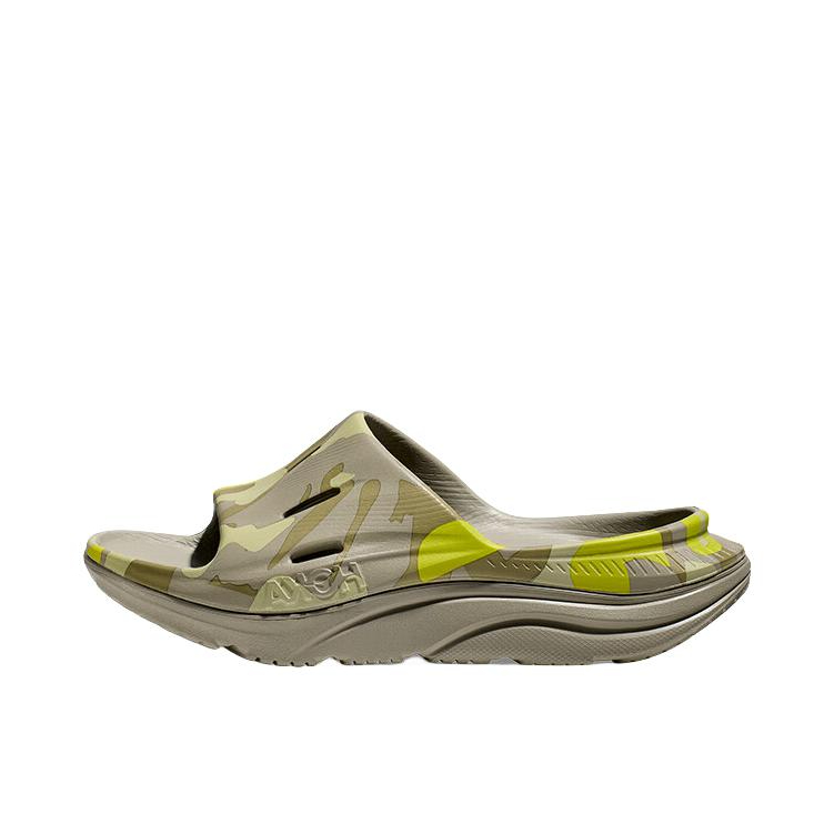 推荐商品：HOKA ONE ONE ORA Recovery Slide 3 软底 轻量 防臭一脚蹬 一字 橡胶底 防滑 防磨 缓震 拖鞋 麦青色/新芽绿