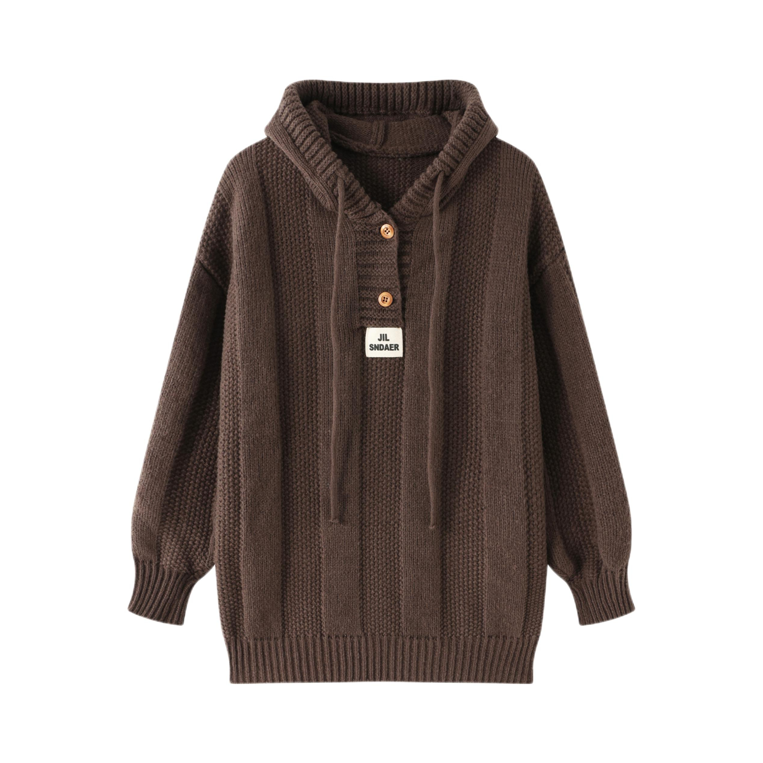 推荐商品：BDGU 学院风美式复古中长款毛衣 女装 DGF020050 咖