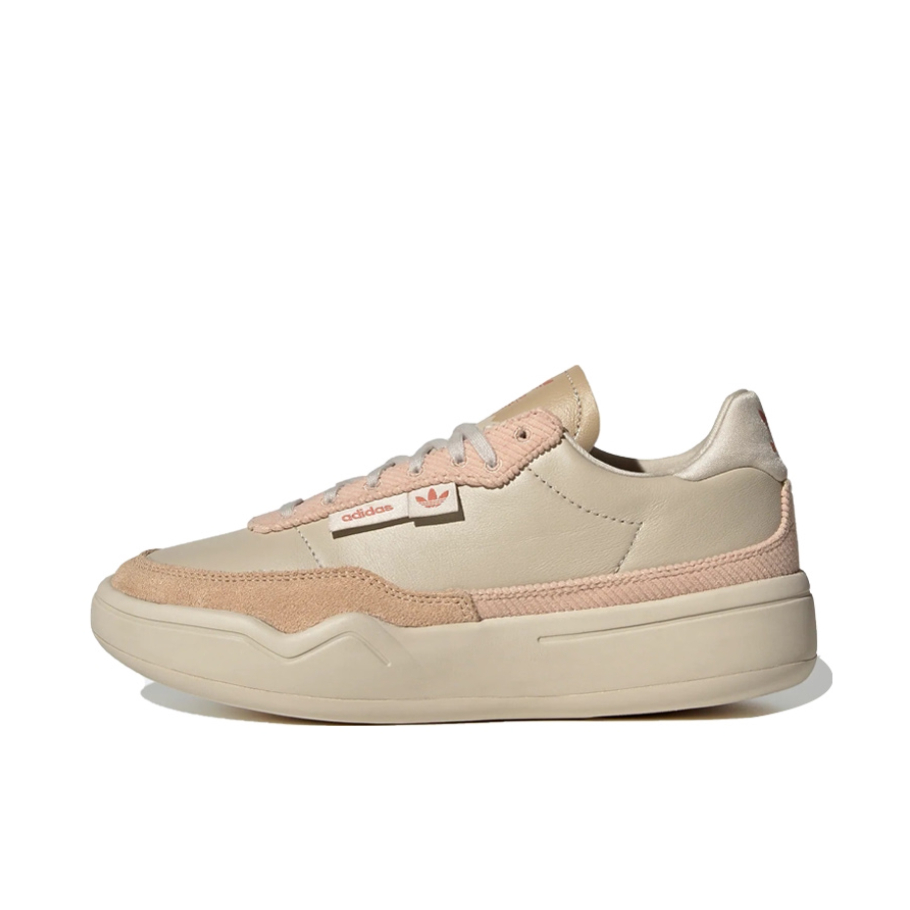 推荐商品：adidas originals Her Court 耐磨防滑 舒适百搭 轻便透气 简约 面包鞋 增高鞋 米黄色/橘色