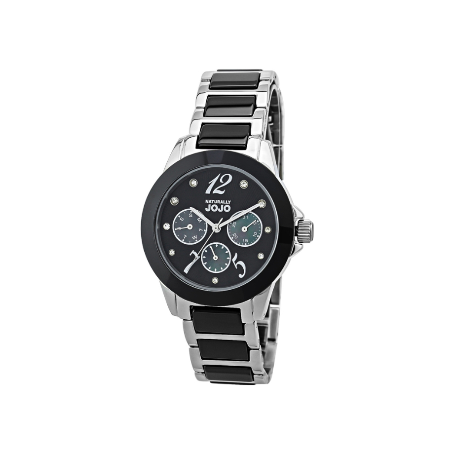 推荐商品：NATURALLYJOJO 陶瓷钢表带时尚防水学生石英男士手表