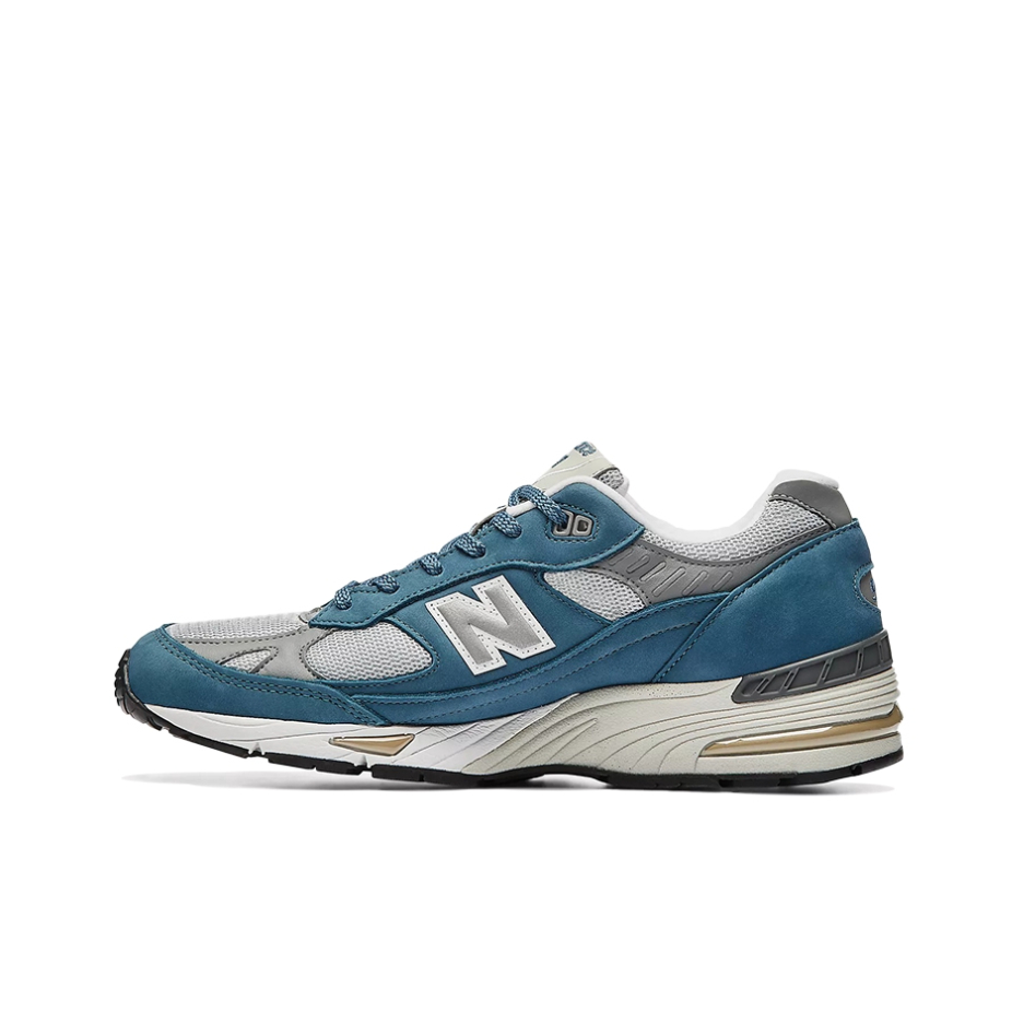 推荐商品：New Balance 991 跑鞋 舒适减震防滑耐磨织物网布透气经典复古休闲运动百搭通勤贴合 蓝色/灰色