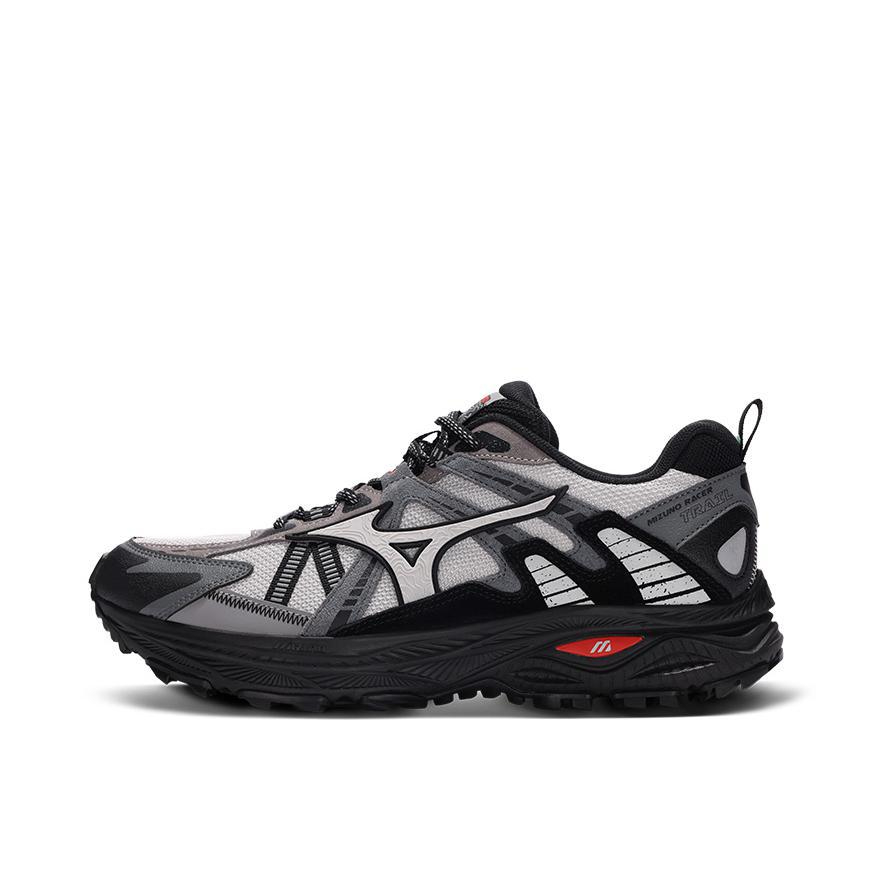 推荐商品：Mizuno/美津浓 Racer Trail 织物 缓震回弹 防滑耐磨 网面 运动休闲鞋 黑色/灰色